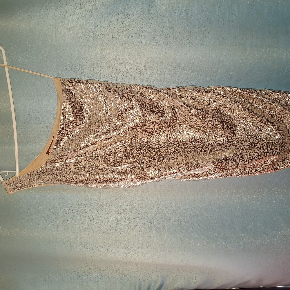 Michael Kors Silver Sequin‎ One Shoulder Dress